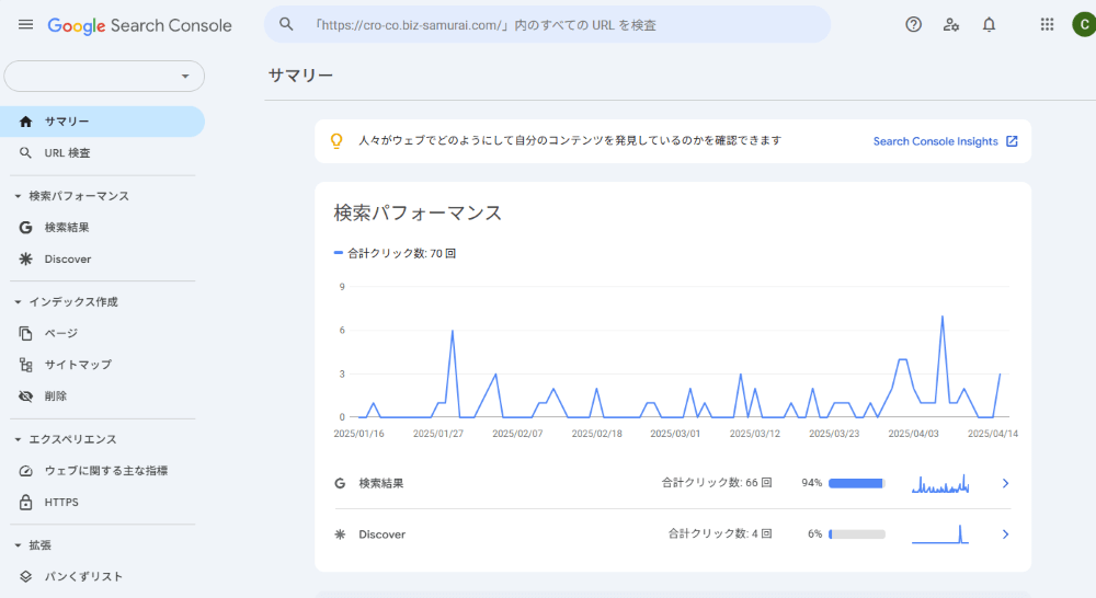 Search Consoleでの検索数調査